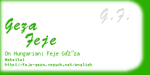 geza feje business card